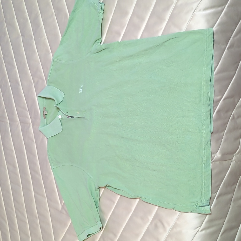 Burberry London Green Short Sleeve Polo Cotton L